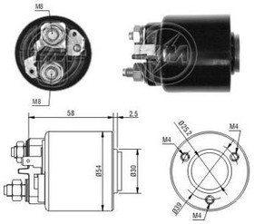 ZM491, Реле втягивающее CITROEN/PEUGEOT