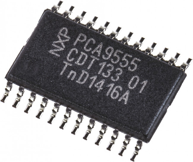 PCA9555PW,112, I2C/SMBus Interface 100kHz/400kHz 5.5V 24-Pin TSSOP Tube