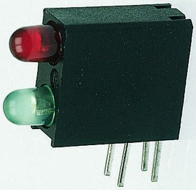 553-0111-200F, 553-0111-200F, Red Right Angle PCB LED Indicator, 2 LEDs, Through Hole 2.8 V