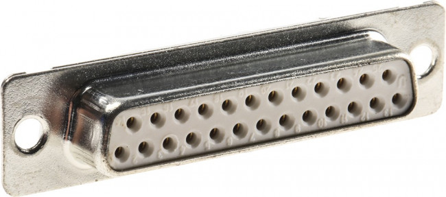 DB25S364TLF, Разъем D-Sub; PIN: 25; гнездо; "папа"; на панель; прямой; пайка; 5А DB25S364TLF, Разъем D-Sub; PIN: 25; гнездо; "папа"; на панель; прямой; пайка; 5А