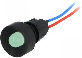 LG-D10-12AC/DC, Индикат.лампа: LED, вогнутый, 12ВDC, 12ВAC, Отв: d13мм, IP40