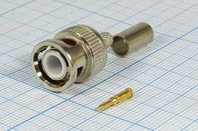 Штекер BNC на кабель, обжимной, под кабель RG58; Q-901 штек BNC\RG58\\обж\