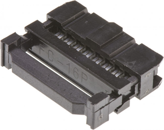 T812116A101CEU, Вилка; IDC; "мама"; PIN: 16; с зажимом шлейфа; IDC; на шлейф; 1,27мм