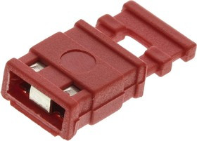 M7685-05, Jumper Female Straight Red Closed Top, Handle Pull 2 Way 1 Row 2.54mm Pitch