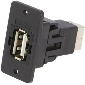 CP30609NX, Адаптер USB, Plain Hole, Гнездо USB Типа A, Гнездо USB Типа B, USB 2.0, Slim FeedThrough