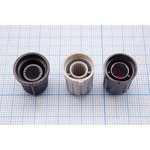 Ручка круглая диаметр 13.3мм, диаметр регулятора 6.0мм, пластик, черный/зеленый, CP;№9265 ручка d6,0