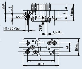 РП10-22 З вилка, Соединитель низкочастотный, прямоугольный, внутреннего монтажа, год 90