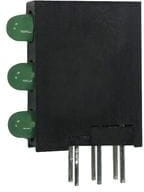 L-7104SA/3GD, LED; in housing; green; 3mm; No.of diodes: 3; 20mA; 40°; 2.2?2.5V