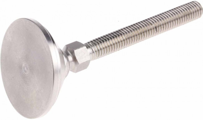 A080/002, M8 Stainless Steel Adjustable Foot, 450kg Static Load Capacity 10° Tilt Angle