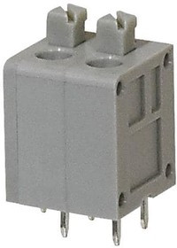 TBL006V-500-02GY-2GY, Fixed Terminal Blocks Terminal block, screwless, 5.00, Vertical, 2, Gray w Gray Button