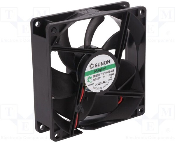 MF92251V2-1000U-A99, Вентилятор осевой, 12ВDC, 92x92x25мм, 76,05м3/ч, 32дБА, Vapo