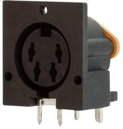 SDS-40J, Circular DIN Connectors DIN, 4P jack, rt, through hole