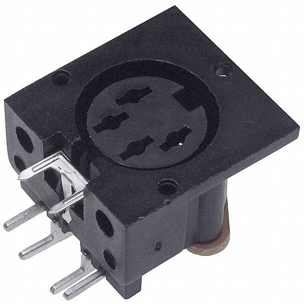 SDS-40J, Circular DIN Connectors DIN, 4P jack, rt, through hole