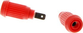 BU-31603-2, Red Female Banana Socket, Press Fit Termination, 15A, 1000V, Nickel Plating