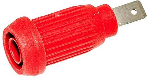 BU-31603-2, Red Female Banana Socket, Press Fit Termination, 15A, 1000V, Nickel Plating