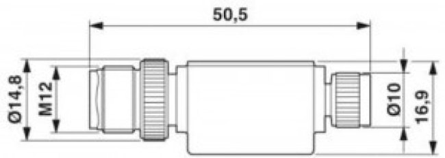 1519765, 4 Pole M12 Plug to 4 Pole M8 Socket Adapter 1519765, 4 Pole M12 Plug to 4 Pole M8 Socket Adapter