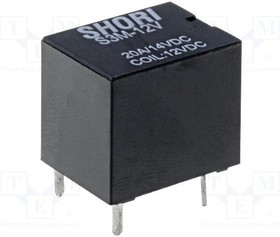 S3M-12-1C, Реле электромагнитное, SPDT, Uобмотки 12ВDC, 20A/14ВDC, toff 5мс