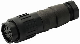 T 3528 528, Circular DIN Connectors STRAIGHT FEMALE CONN 12C GOLD 6-8MM