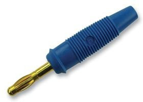 972518702, Blue Male Banana Plug, 4 mm Connector, Solder Termination, 32A, 30 V ac, 60V dc, Gold