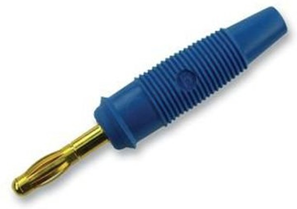 972518702, Blue Male Banana Plug, 4 mm Connector, Solder Termination, 32A, 30 V ac, 60V dc, Gold