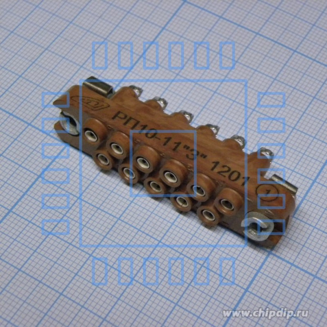 РП10-11 З розетка, Соединитель низкочастотный, прямоугольный, внутреннего монтажа, год 2023