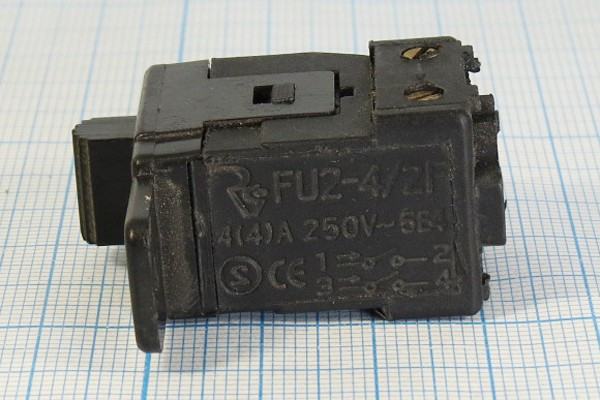 Переключатель движковый, 25x17h 6, контакты 4C, 4А, 220В,FU2-4/2F8