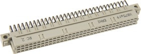 284.258 / 284258-E, 96 Way 2.54mm Pitch, Type R Class C2, 3 Row, Right Angle DIN 41612 Connector, Socket
