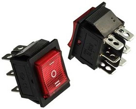 Клавишный переключатель KCD4-203N-C6-R/6P on-off-on