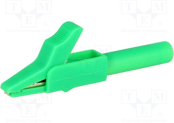 AX-CR-4PM-G, Зажим "крокодил", 15А, зеленый, Диап.захвата: макс.12мм AX-CR-4PM-G, Зажим "крокодил", 15А, зеленый, Диап.захвата: макс.12мм