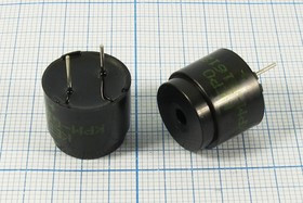 Зуммер магнитоэлектрический без генератора, 16x14, напряжение 12В, сопротивление 115 Ом, частота 2.0