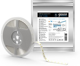 355000314, Лента светодиодная LED 5050/60-SMD 14,4 Вт/м 510 Лм/м 6000К холодный IP20 12 В DC 8 мм (катушка 5 м ZIP bag) Elementary 355000314, Лента светодиодная LED 5050/60-SMD 14,4 Вт/м 510 Лм/м 6000К холодный IP20 12 В DC 8 мм (катушка 5 м ZIP bag) Elementary