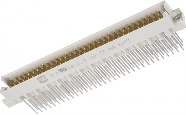 09731966907, DIN 41612 Connectors 96P MALE TYPE R STRT SLDR INVERSE