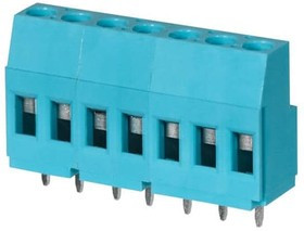TB009-508-07BE, Fixed Terminal Blocks Terminal block, screw type, 5.08 , horizontal, 7 poles, CUI Blue, slotted screw, PCB mount