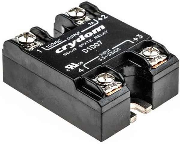 D1D07, Твердотельное реле, SPST-NO, 7 А, 100 В DC, Панель, Винт, DC Переключатель D1D07, Твердотельное реле, SPST-NO, 7 А, 100 В DC, Панель, Винт, DC Переключатель