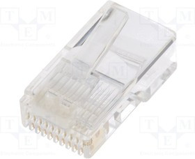 RJ4810P10CR, Вилка, RJ50, PIN: 10, Конф: 10p10c, на провод, IDC, обжим