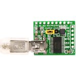 MIKROE-483, USB UART Board, Плата преобразователя интерфейса USB UART на базе FT232R MIKROE-483, USB UART Board, Плата преобразователя интерфейса USB UART на базе FT232R