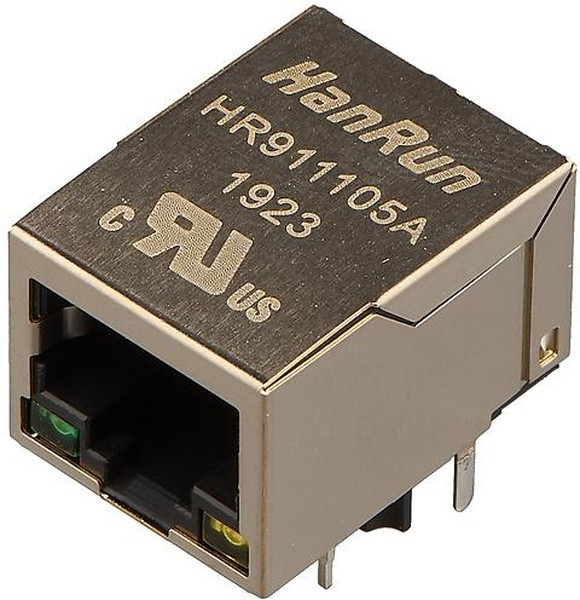 HR911105A, 8P8C розетка на плату RJ45 10/100Мб