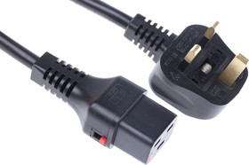 IL19-UK1-H05-3150-200, IEC C19 Socket to Type G UK Plug Power Cord