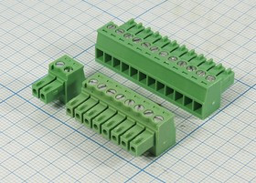Клеммник разъемный, 12 контактов, шаг 3.5мм, кабель, 15EDGK-3,5-12P-14-00A(H); №12625 клеммн раз\\12P3,5\каб\\15EDGK- 3,5-12P-14-00A(H)