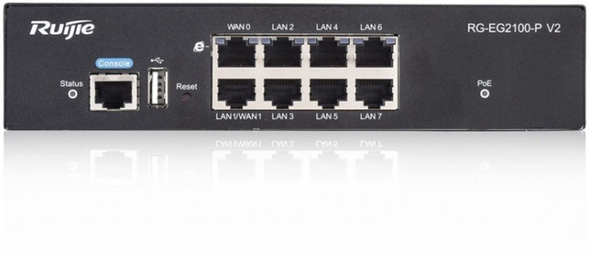 Маршрутизатор Ruijie All-in-one Smart Access Gateway, 8 GE ports (upto 2 WAN & 7 LAN port) upto 7x POE/POE+ (Lifetime free L7 DPI signature Маршрутизатор Ruijie All-in-one Smart Access Gateway, 8 GE ports (upto 2 WAN & 7 LAN port) upto 7x POE/POE+ (Lifetime free L7 DPI signature
