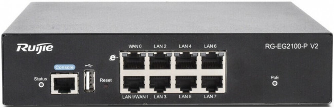 Маршрутизатор Ruijie All-in-one Smart Access Gateway, 8 GE ports (upto 2 WAN & 7 LAN port) upto 7x POE/POE+ (Lifetime free L7 DPI signature Маршрутизатор Ruijie All-in-one Smart Access Gateway, 8 GE ports (upto 2 WAN & 7 LAN port) upto 7x POE/POE+ (Lifetime free L7 DPI signature