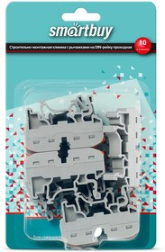 Строительно-монтажная клемма с рычажками на DIN-рейку проходная 1п, 10 шт. (SBE-dincwcc-1-rp)