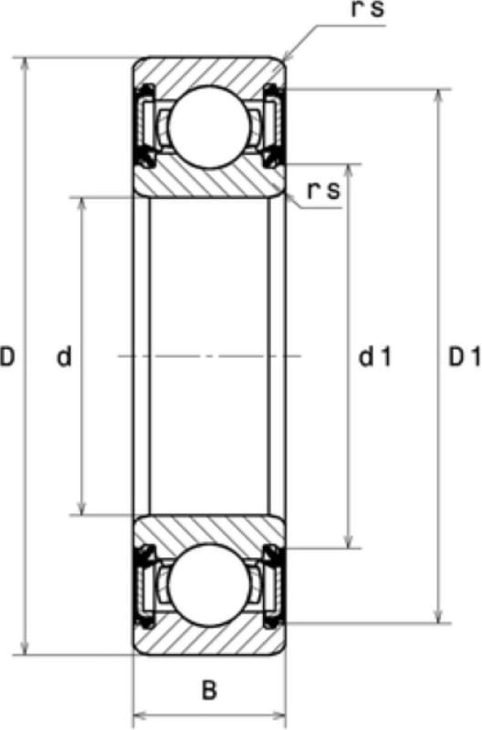 Радиальный шарикоподшипник FUDA 6303-2RS сепаратор из листовой стали, двусторонние контактные уплотнения 17x47x14 6303_2RS