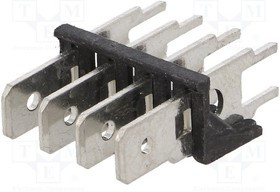 KEYS7834, Наконечник: плоский, 6,3мм, 0,8мм, THT, сталь, луженые, 500В, прямой