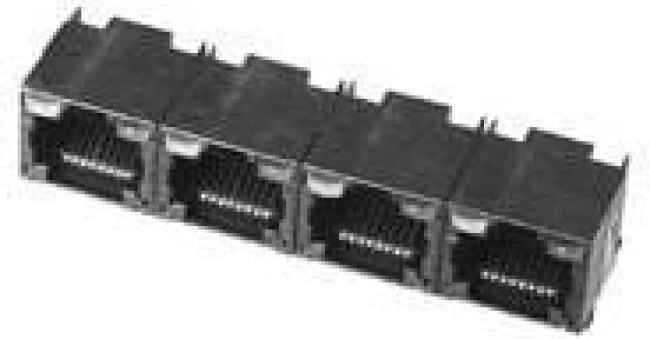 5406528-1, Modular Connectors / Ethernet Connectors 1X4 POS R/A RJ45 S/E