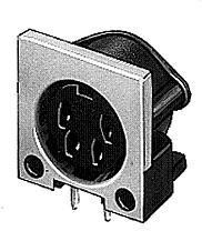 62PC7FS, Circular DIN Connectors 7P 270DEG R/A BRD MNT