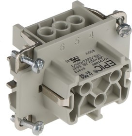 10191000, Heavy Duty Power Connector Module, 16A, Female, H-BE Series, 6 Contacts