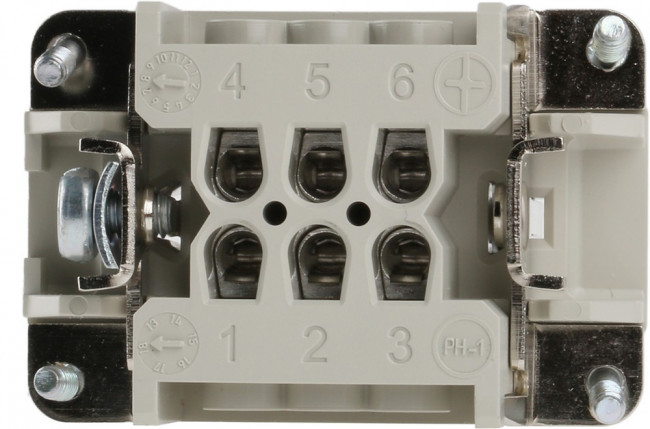 10191000, Heavy Duty Power Connector Module, 16A, Female, H-BE Series, 6 Contacts