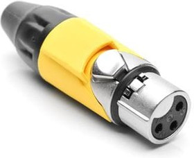 AX3F4M, XLR Connectors 3 pole Socket F Plug AX XLR AudioCable Conn SatinNickel w/ Yellow Marking Sleeve AX3F4M, XLR Connectors 3 pole Socket F Plug AX XLR AudioCable Conn SatinNickel w/ Yellow Marking Sleeve
