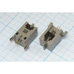 Разъем телефонный 4P4C розетка, контакты 4P, на плату/угловой, T9-4P4C